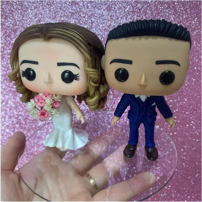 Noivinho topo de bolo Funko Pop personalizado — casal 9