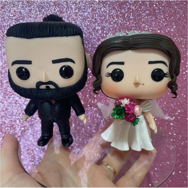 Noivinho topo de bolo Funko Pop personalizado — casal 10