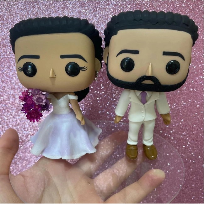 Noivinho topo de bolo Funko Pop personalizado — casal 11