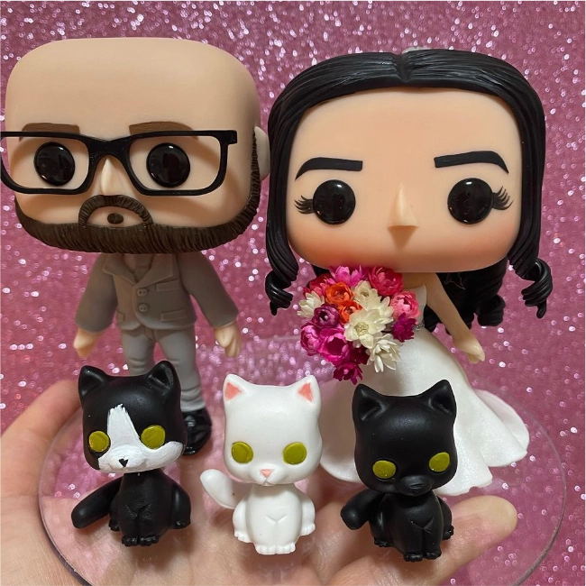 Noivinho topo de bolo Funko Pop personalizado — casal 2