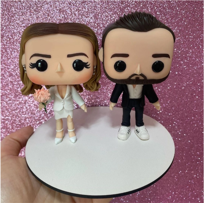 Noivinho topo de bolo Funko Pop personalizado — casal 3