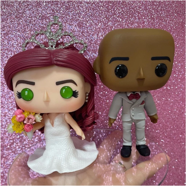 Noivinho topo de bolo Funko Pop personalizado — casal 5