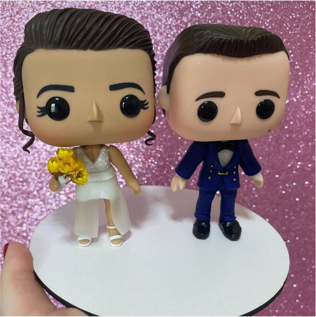 Noivinho topo de bolo Funko Pop personalizado — casal 6